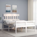 seniorseng med sengegavl 140x190 cm massivt træ hvid