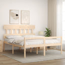 seniorseng med sengegavl 160x200 cm massivt træ
