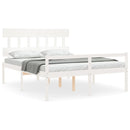 seniorseng med sengegavl 160x200 cm massivt træ hvid
