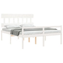 seniorseng med sengegavl 160x200 cm massivt træ hvid