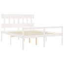 seniorseng med sengegavl 160x200 cm massivt træ hvid