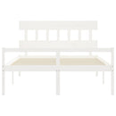 seniorseng med sengegavl 160x200 cm massivt træ hvid