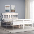 seniorseng med sengegavl 160x200 cm massivt træ hvid