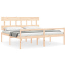 seniorseng med sengegavl 200x200 cm massivt træ