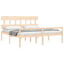 seniorseng med sengegavl 200x200 cm massivt træ