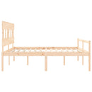 seniorseng med sengegavl 200x200 cm massivt træ