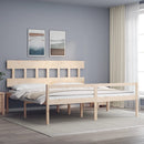 seniorseng med sengegavl 200x200 cm massivt træ
