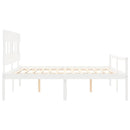 seniorseng med sengegavl 200x200 cm massivt træ hvid
