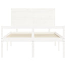 seniorseng med sengegavl 140x190 cm massivt træ hvid