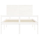seniorseng med sengegavl 140x200 cm massivt træ hvid