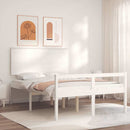 seniorseng med sengegavl 140x200 cm massivt træ hvid