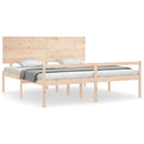 seniorseng med sengegavl 200x200 cm massivt træ