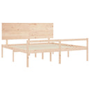 seniorseng med sengegavl 200x200 cm massivt træ