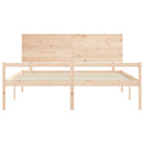 seniorseng med sengegavl 200x200 cm massivt træ