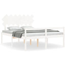 seniorseng med sengegavl 140x190 cm massivt træ hvid