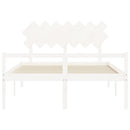 seniorseng med sengegavl 140x190 cm massivt træ hvid