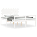 seniorseng med sengegavl 140x200 cm massivt træ hvid
