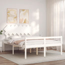 seniorseng med sengegavl 140x200 cm massivt træ hvid