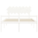 seniorseng med sengegavl 140x200 cm massivt træ hvid