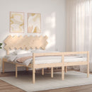 seniorseng med sengegavl 160x200 cm massivt træ