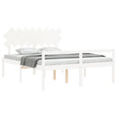 seniorseng med sengegavl 160x200 cm massivt træ hvid