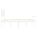 seniorseng med sengegavl 160x200 cm massivt træ hvid