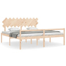 seniorseng med sengegavl 200x200 cm massivt træ