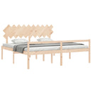 seniorseng med sengegavl 200x200 cm massivt træ