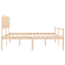 seniorseng med sengegavl 200x200 cm massivt træ