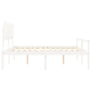 seniorseng med sengegavl 200x200 cm massivt træ hvid