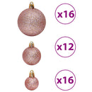 julekugler 100 stk. 3 / 4 / 6 cm lyserød og rosa