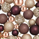 julekugler 100 stk. 3 / 4 / 6 cm champagnefarvet og brun