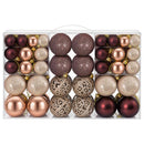 julekugler 100 stk. 3 / 4 / 6 cm champagnefarvet og brun