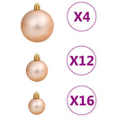 julekuglesæt 111 dele polystyren rosaguld