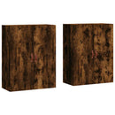 vægskabe 2 stk. 69,5x34x90 cm røget sonoma-eg