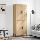 højskab 69,5x34x180 cm konstrueret træ sonoma-eg