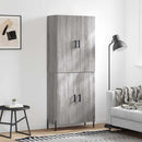 højskab 69,5x34x180 cm konstrueret træ grå sonoma-eg