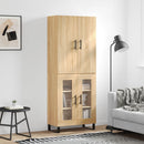 højskab 69,5x34x180 cm konstrueret træ sonoma-eg