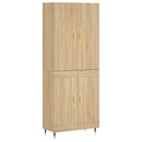 højskab 69,5x34x180 cm konstrueret træ sonoma-eg