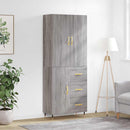 højskab 69,5x34x180 cm konstrueret træ grå sonoma-eg
