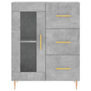 højskab 69,5x34x180 cm konstrueret træ betongrå