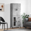 højskab 69,5x34x180 cm konstrueret træ betongrå