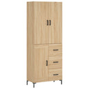 højskab 69,5x34x180 cm konstrueret træ sonoma-eg