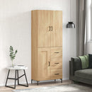 højskab 69,5x34x180 cm konstrueret træ sonoma-eg
