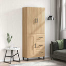 højskab 69,5x34x180 cm konstrueret træ sonoma-eg