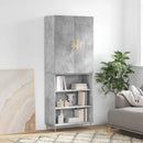 højskab 69,5x34x180 cm konstrueret træ betongrå