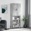 højskab 69,5x34x180 cm konstrueret træ betongrå
