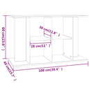 akvariebord 100x40x60 cm konstrueret træ hvid