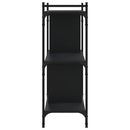 bogreol med 3 hylder 76x32x88 cm konstrueret træ sort