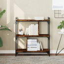 bogreol 76x32x88 cm 3 hylder konstrueret træ røget eg